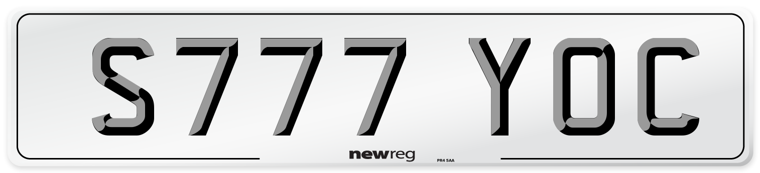S777 YOC Number Plate from New Reg
